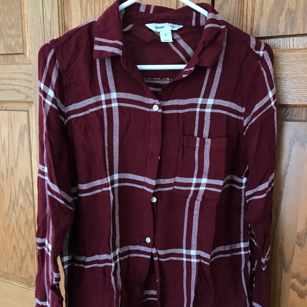 Perfect for cooler nights. Long sleeve plaid shirt